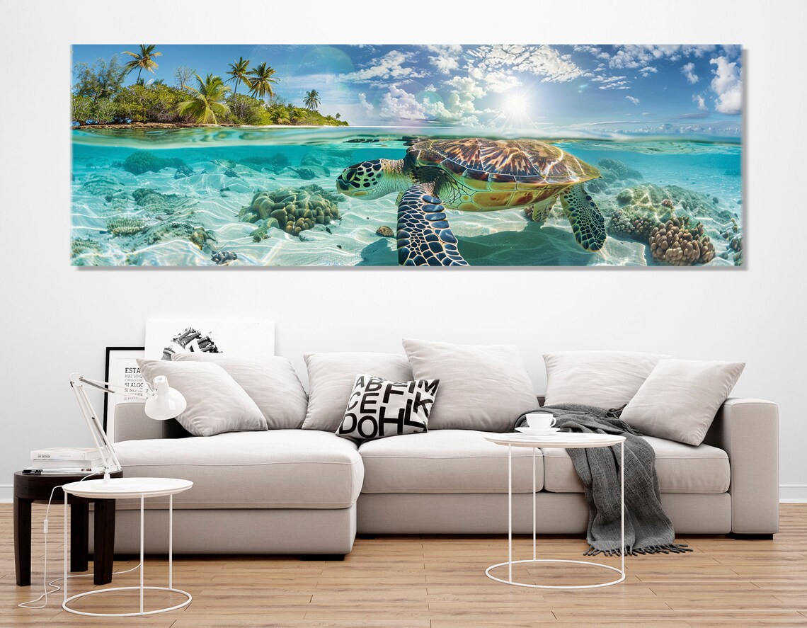 Sea Turtle Art Print, Ocean Sea Life Poster