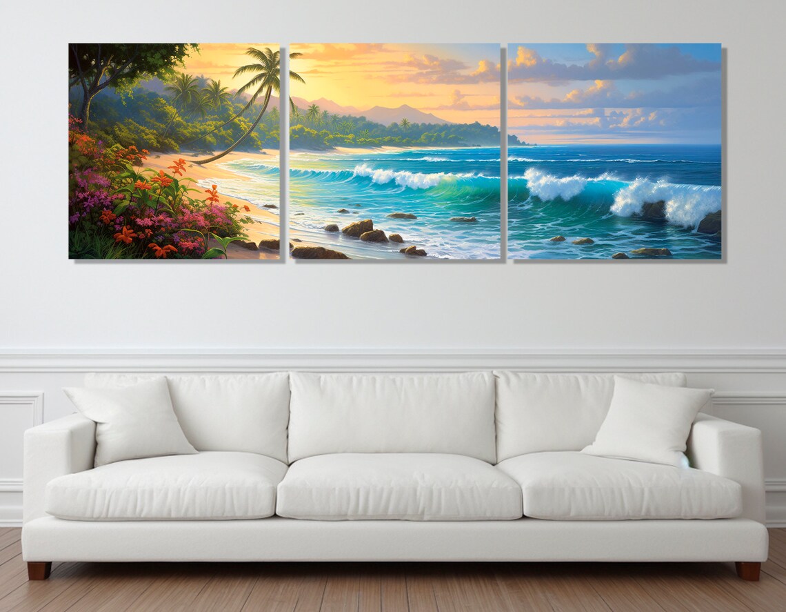 Tropical Beach Panorama, Ocean & Beach Art Print - Image 4