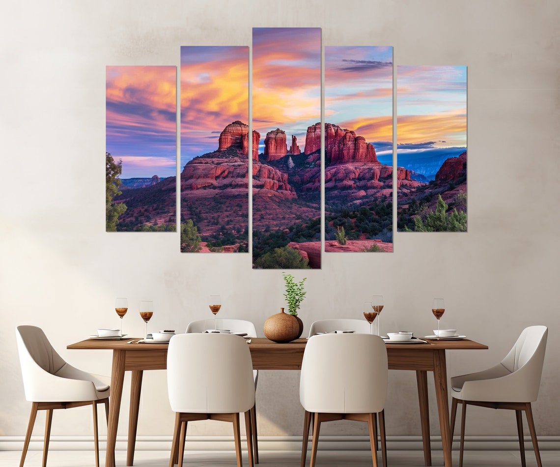 Sedona Mountains Print Arizona Wall Art Sedona Wall Art Red Rock In Arizona Painting Sedona Poster Framed And Ready To Hang - Image 3