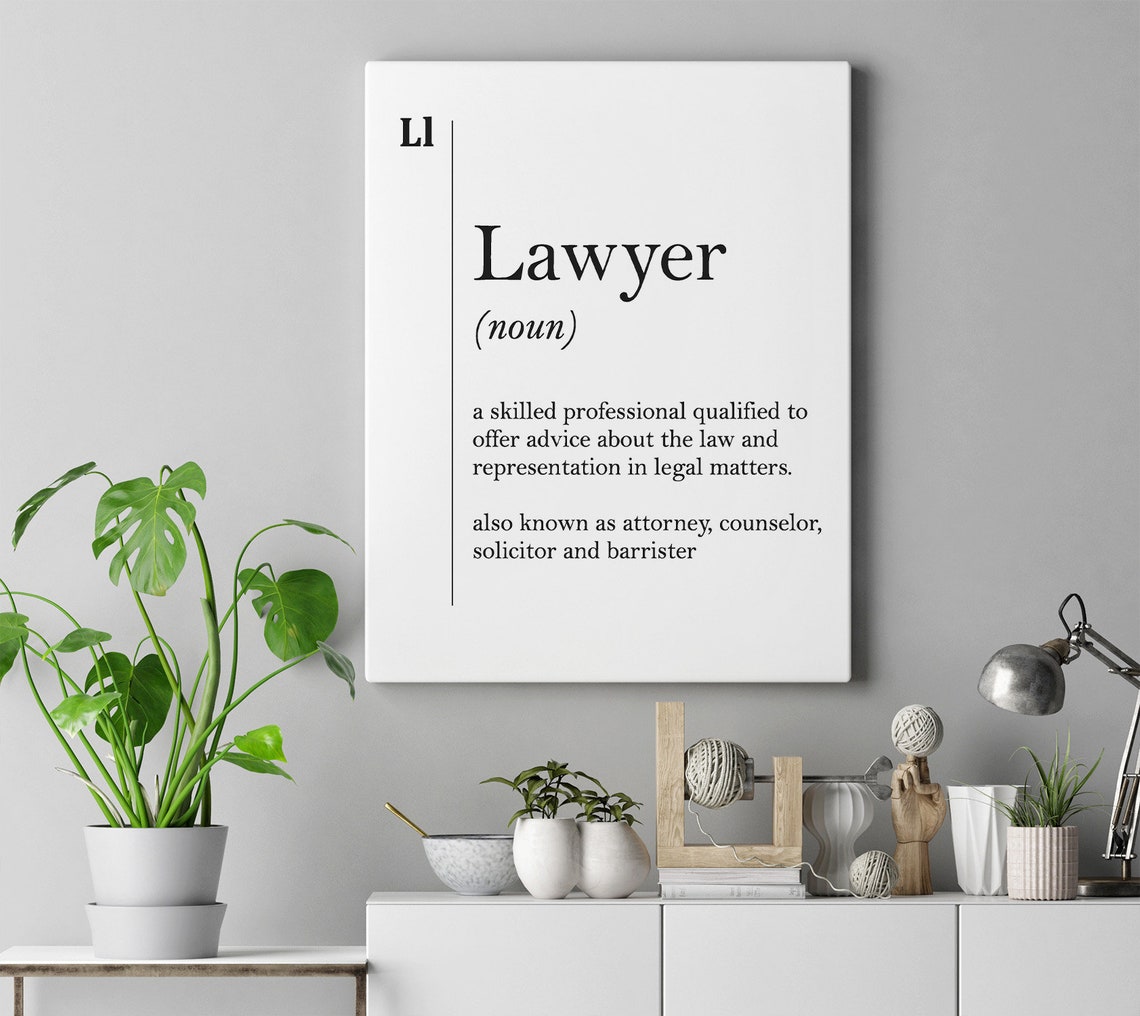 Lawyer Definition Poster Dictionary Style Attorney Office Decor - Image 3