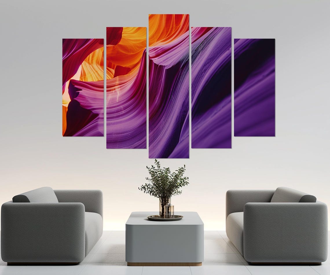 Abstract Antelope Canyon Painting Print Canyons Wall Art Antelope Canyon Poster Framed And Ready To Hang - Image 3