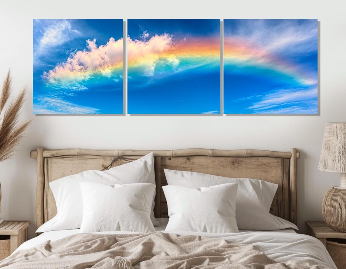 Rainbow Sky Abstract Clouds Colorful Panoramic Blue Sky Poster - Image 4