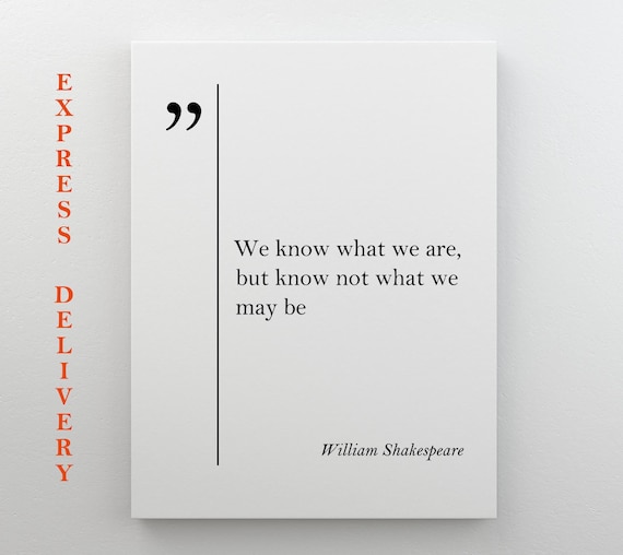 William Shakespeare Quote, Typography Wall Art