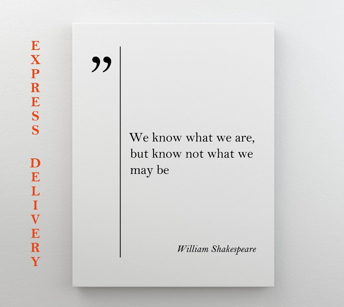 William Shakespeare Quote, Typography Wall Art