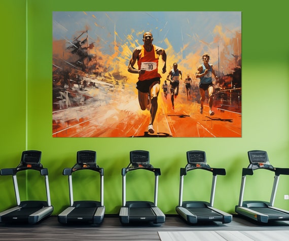 Running Wall Art Running Print Gym Wall Decor Runner Gift Running Motivation Poster Running Painting Framed And Ready To Hang