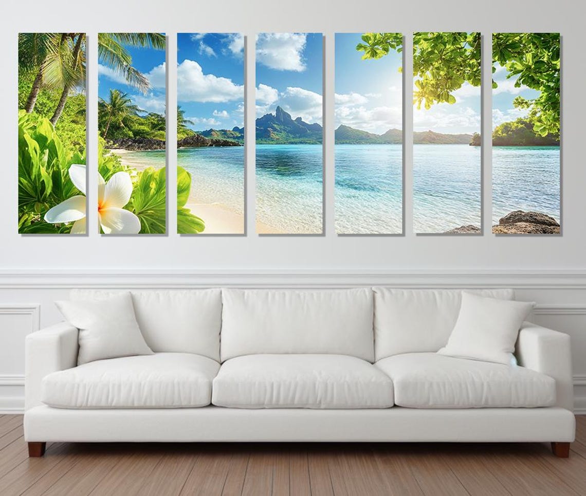 Extra Large Tropical Paradise Beach Panoramic Print Beach Wall Art Tropical Art Ocean Wall Art Framed And Ready To Hang - Image 3