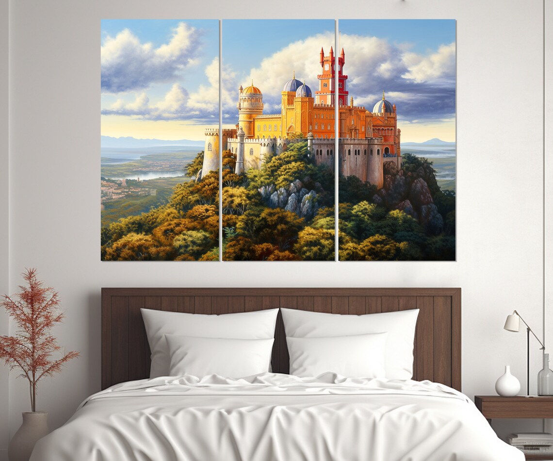 Pena Palace Sintra Portugal Colorful Hilltop Castle Garden View Poster - Image 4