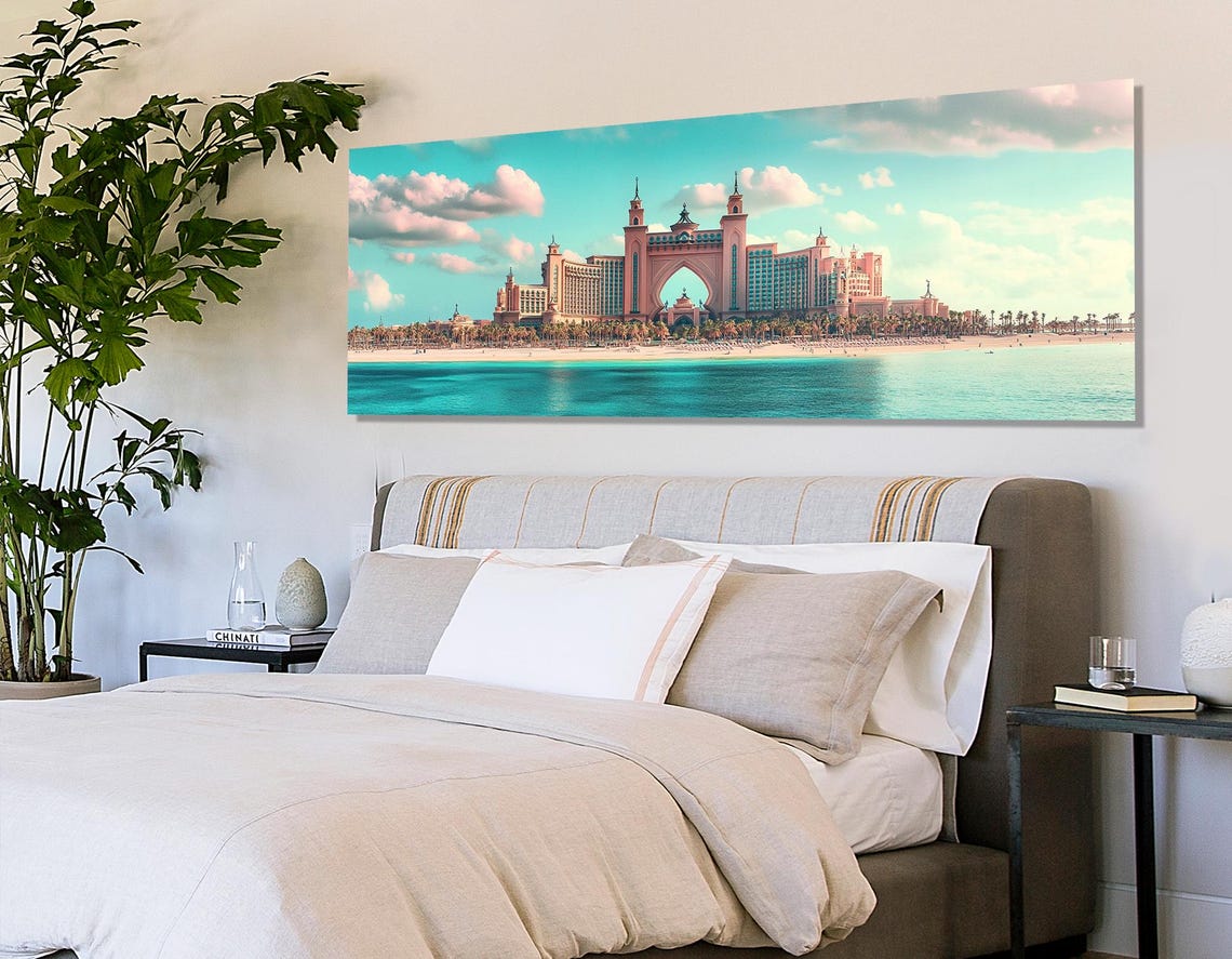 Dubai Atlantis The Palm Hotel Beach Day Triptych Panoramic Poster - Image 4