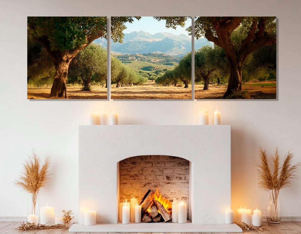 Morocco Olive Grove Mountain Valley Panoramic Scenic Landscape Poster - Image 4