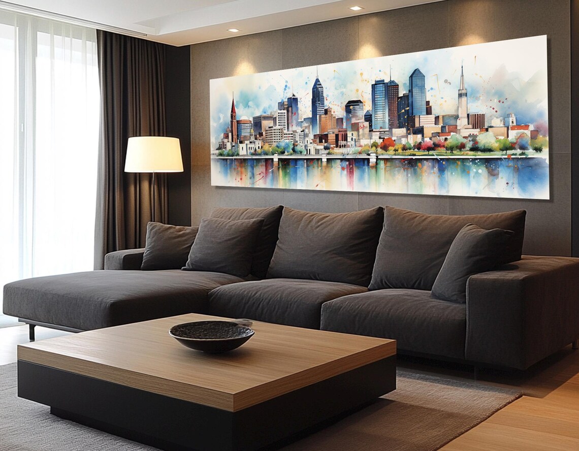 Indianapolis Watercolor Abstract Poster Print - Image 2
