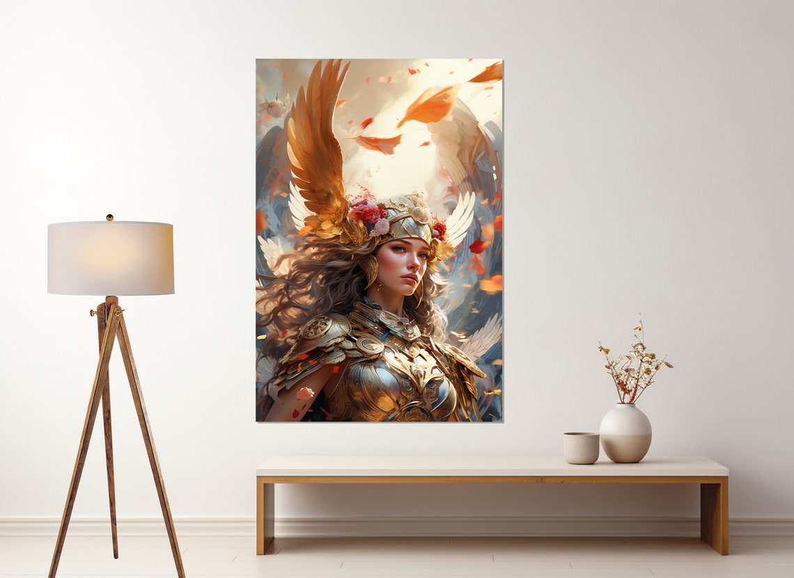 Athena Goddess Of Wisdom Winged Helmet Warrior Mythology Art Poster
