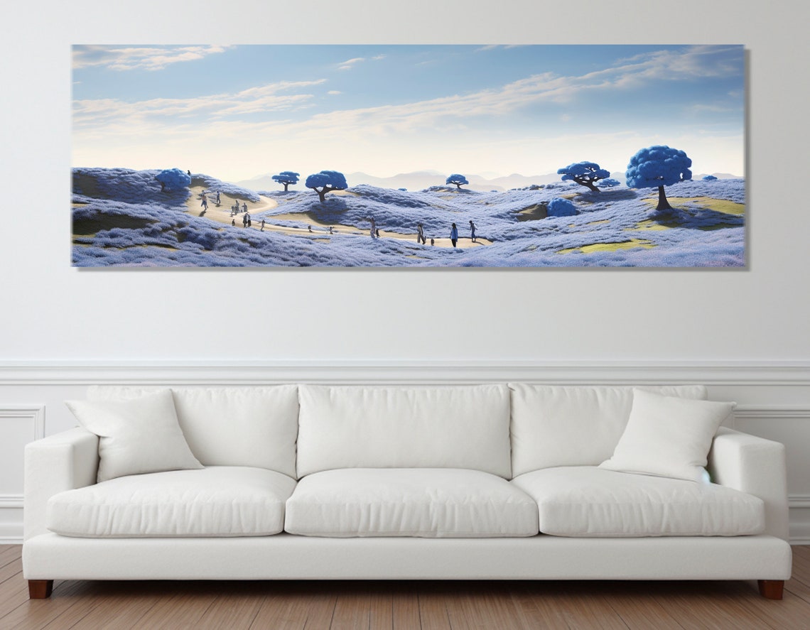 Hitachi Seaside Park Blue Nemophila Flower Hills Spring Japan Poster