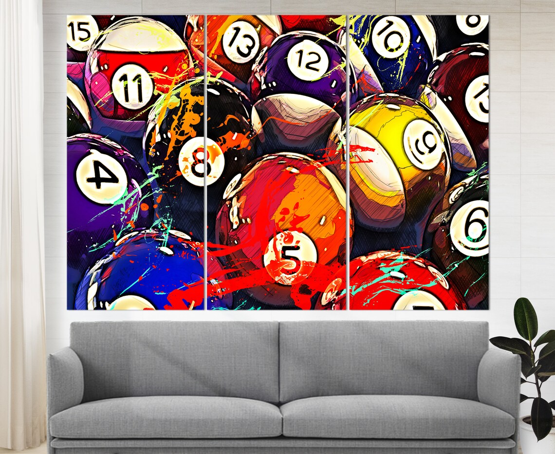 Billiards Balls Abstract Art Print for Game Room - Image 3