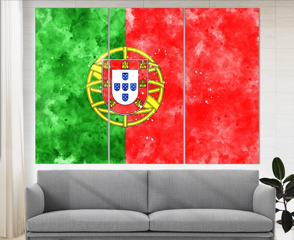 Portugal Flag Print Portugal Wall Art Flag Of Portugal Print Framed And Ready To Hang - Image 2