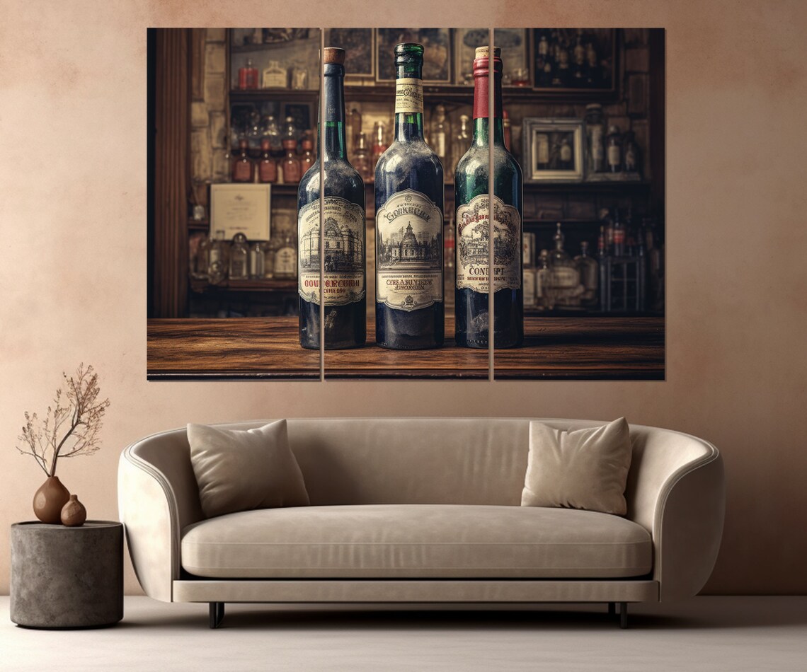 Vintage Wine Bottles Art Print, Winery Wall Decor - Image 4