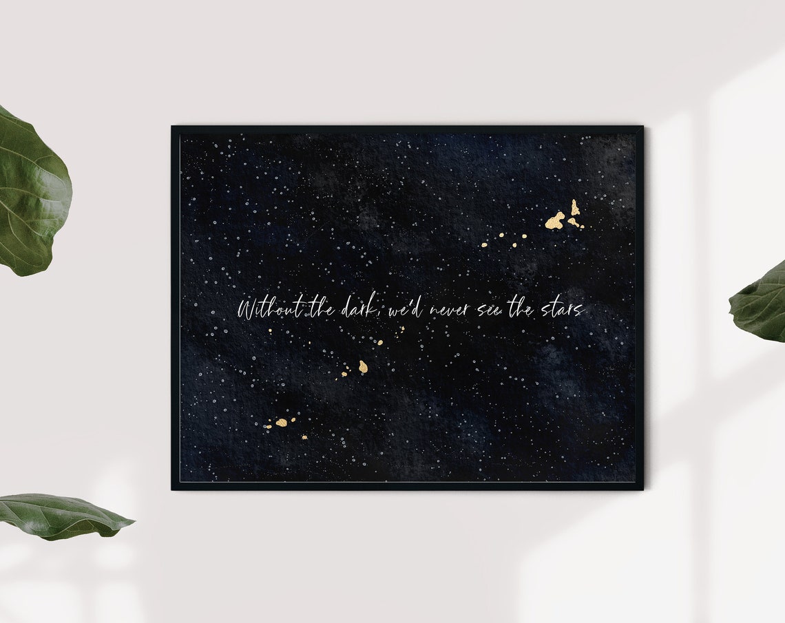 Without The Dark Stars Night Sky Motivational Quote Typography Poster