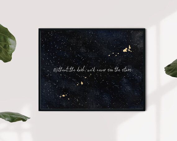 Without The Dark Stars Night Sky Motivational Quote Typography Poster