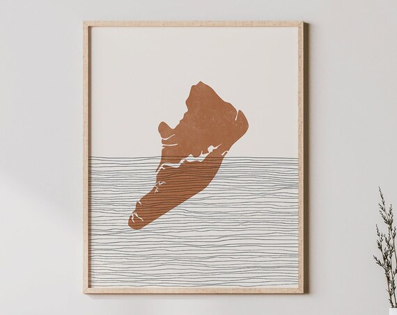 Hilton Island Boho Travel Poster, South Carolina Map