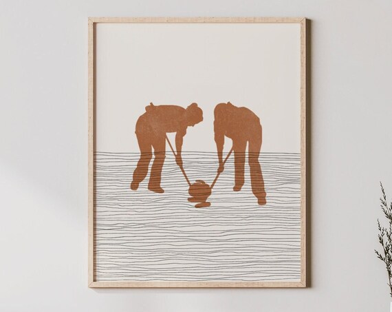 Boho Curling Art Wall Decor Minimalist Curler Poster Girl Print Gift
