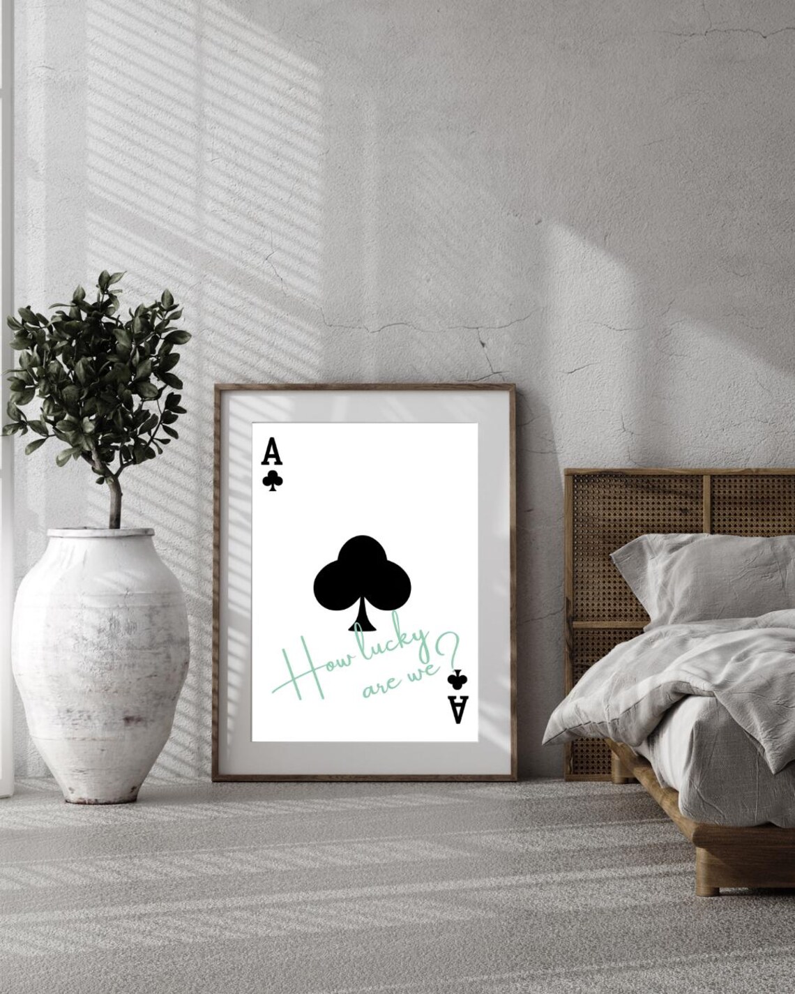 Ace Of Clubs Lucky Card Print Inspirational Quote