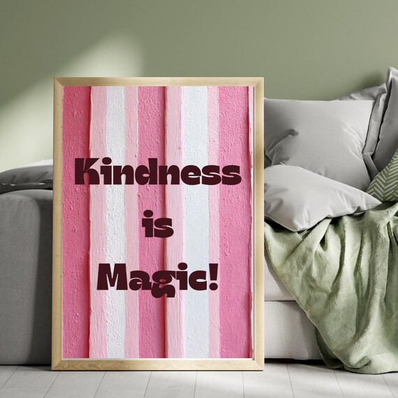 Kindness Is Magic Print Boho Minimalist Inspirational Wall Art