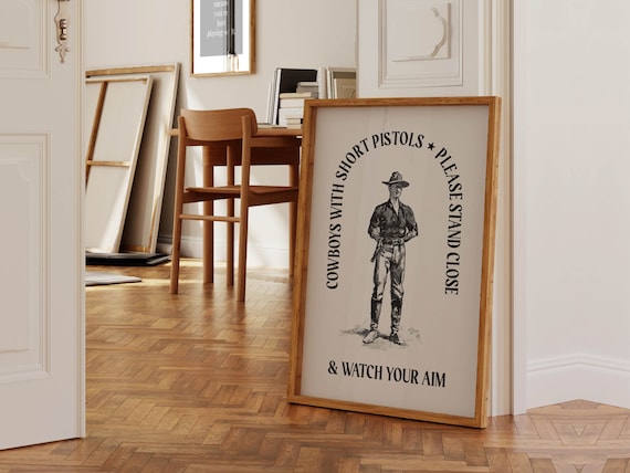 Bathroom Cowboy Western Style Art Print