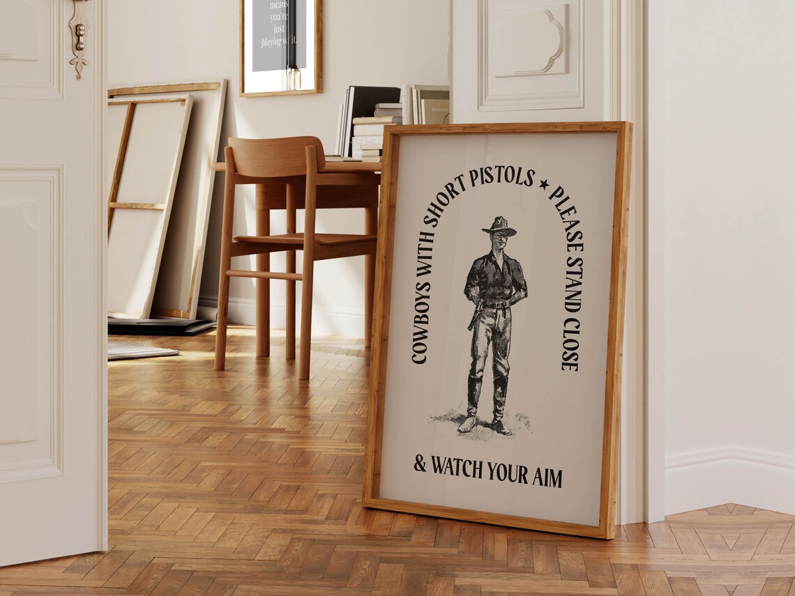 Bathroom Cowboy Western Style Art Print