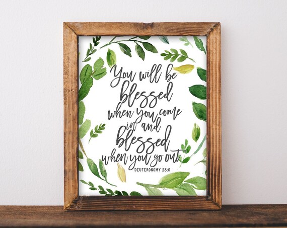 Blessed Coming In Going Out Deuteronomy 286 Scripture Poster