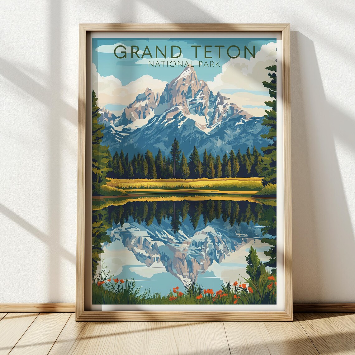Grand Teton National Park Vintage Travel Poster