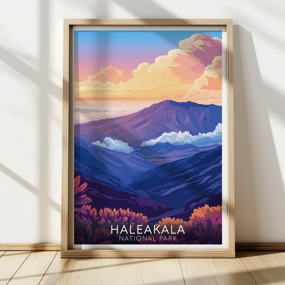 Haleakala National Park Vintage Hawaii Travel Poster