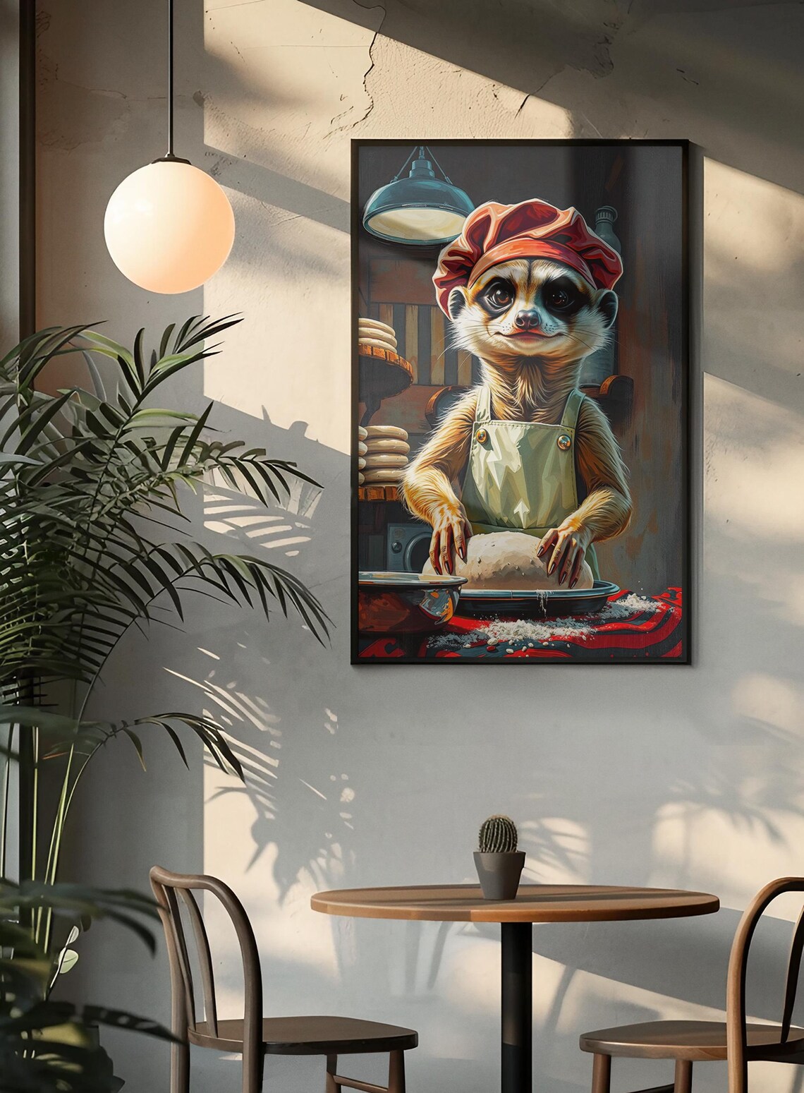 Meerkat Kitchen Poster, Retro Baker Gift - Image 5