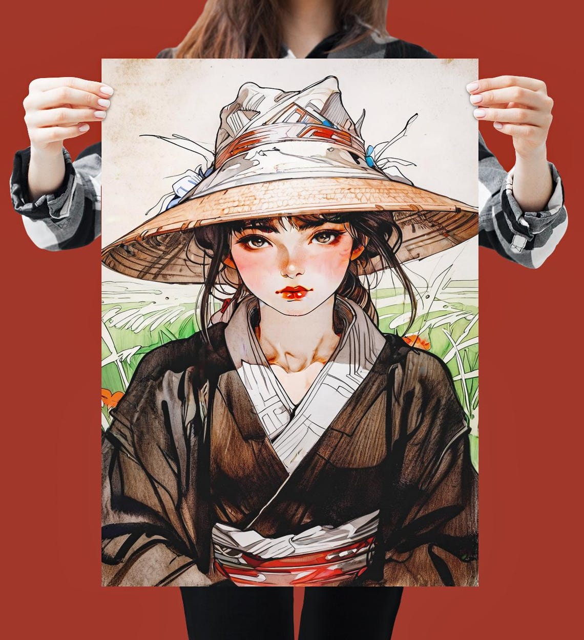 Anime Girl, Retro Japanese Decor Poster