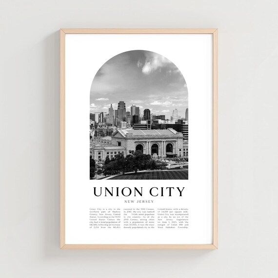 Union City New Jersey Arch Vintage Black and White Photo Poster