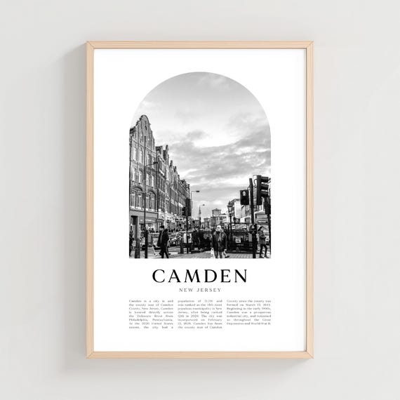 Camden Travel Poster Print, New Jersey City Decor