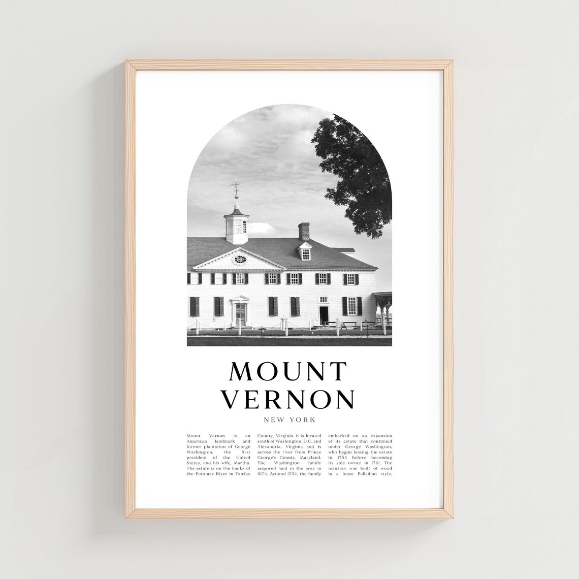 Mount Vernon Historic Mansion New York Arch Vintage Photo Poster