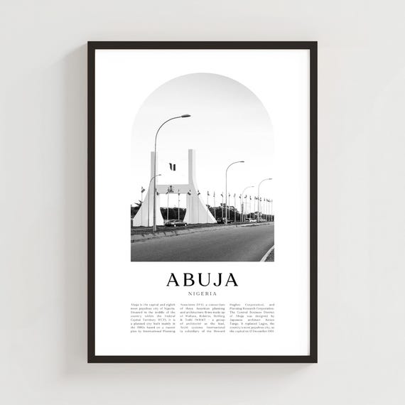 Abuja Travel Poster Print Wall Art Nigeria City Gift Decor Af02m