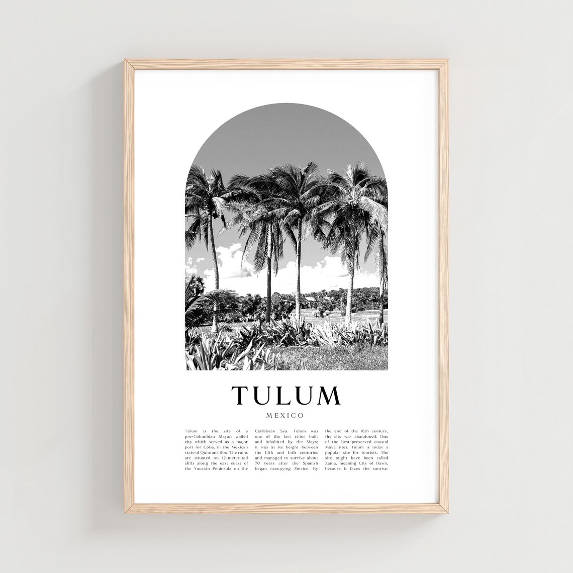 Tulum Travel Poster Print Wall Art Mexico City Gift Decor Na196m