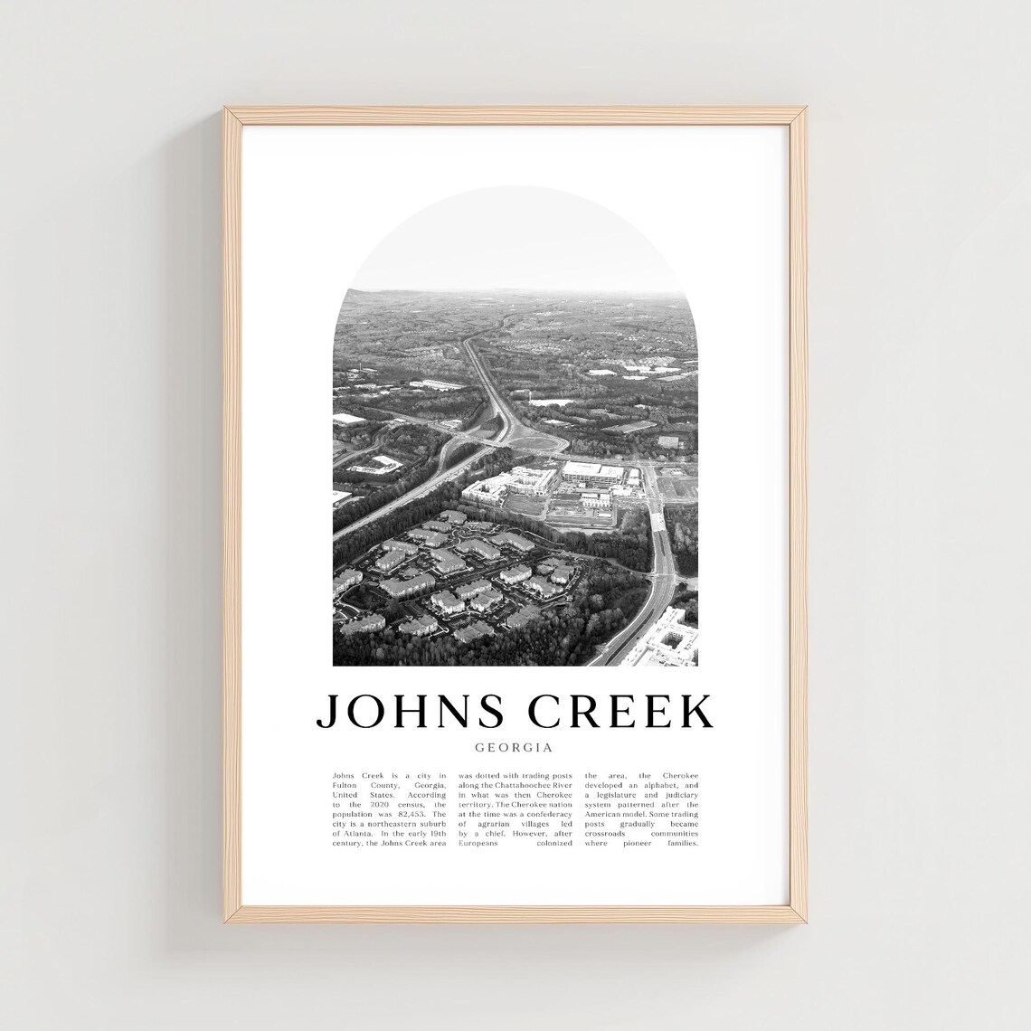 Johns Creek Travel Poster, Georgia City Art Print