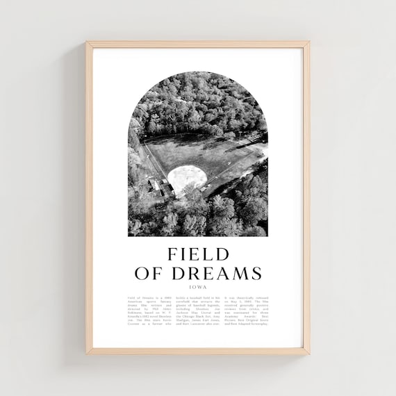 Field of Dreams Iowa Baseball Diamond Aerial Black White Photo Poster