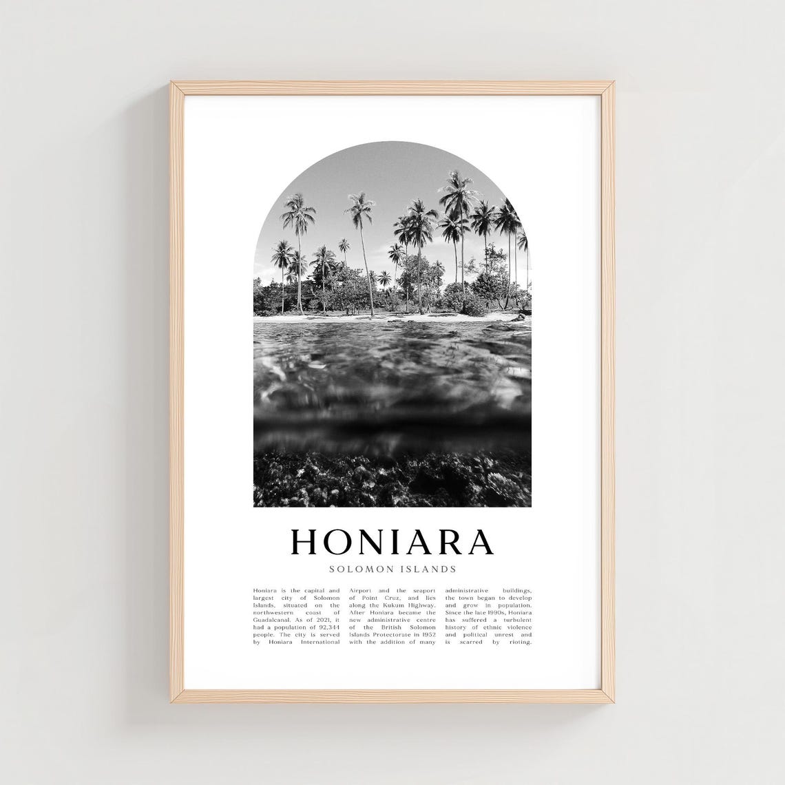 Honiara Solomon Islands Capital Lagoon Beach Palms Photo Poster