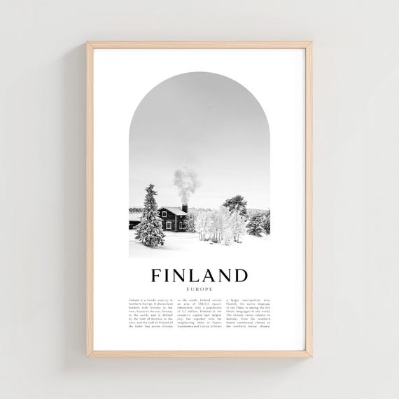 Finland Travel Poster, Europe City Gift Decor