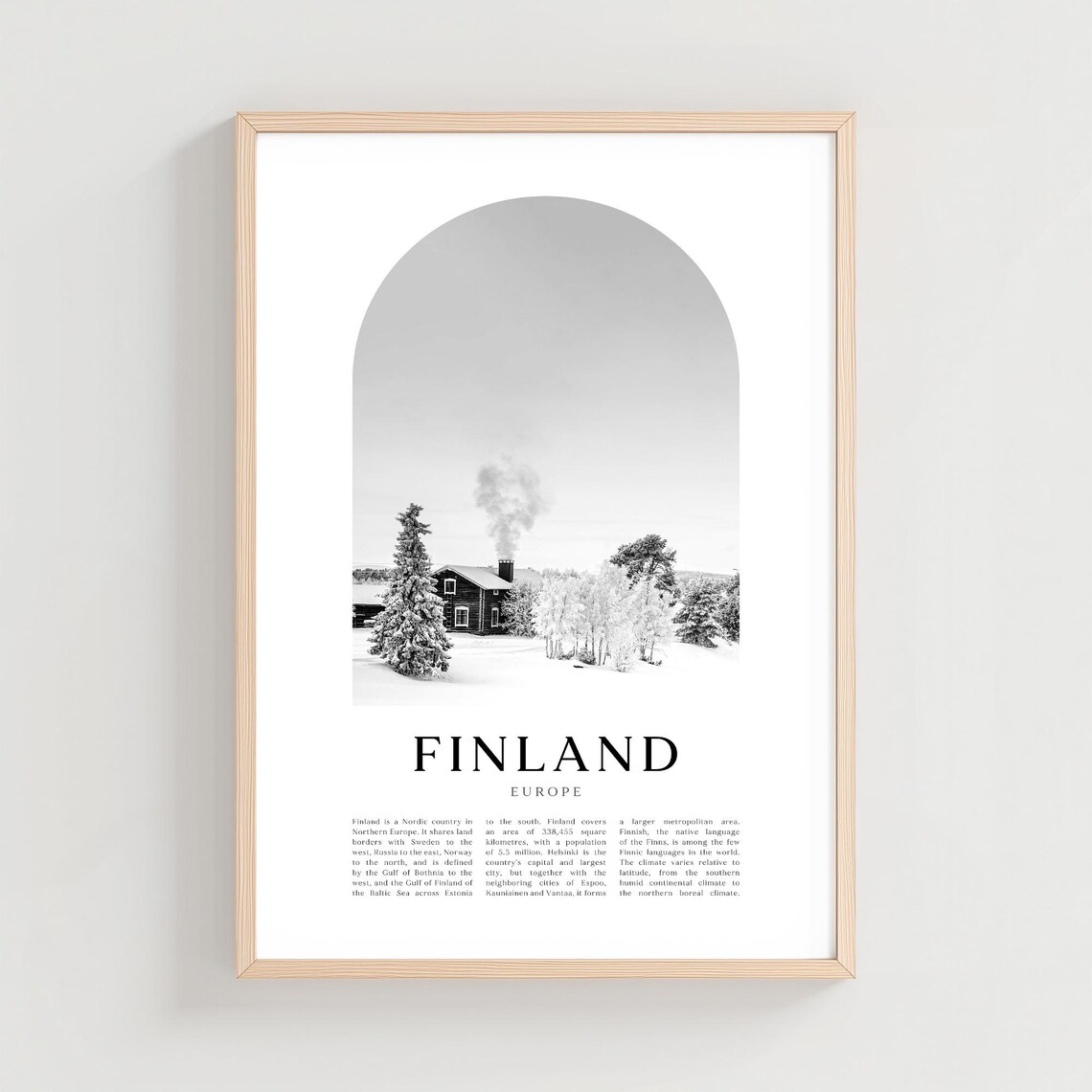 Finland Travel Poster, Europe City Gift Decor