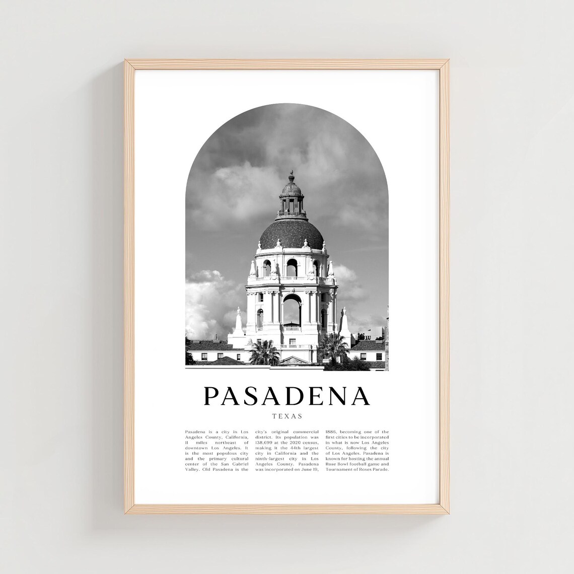 Pasadena Texas Historic Domed Landmark Photo Art Travel Poster