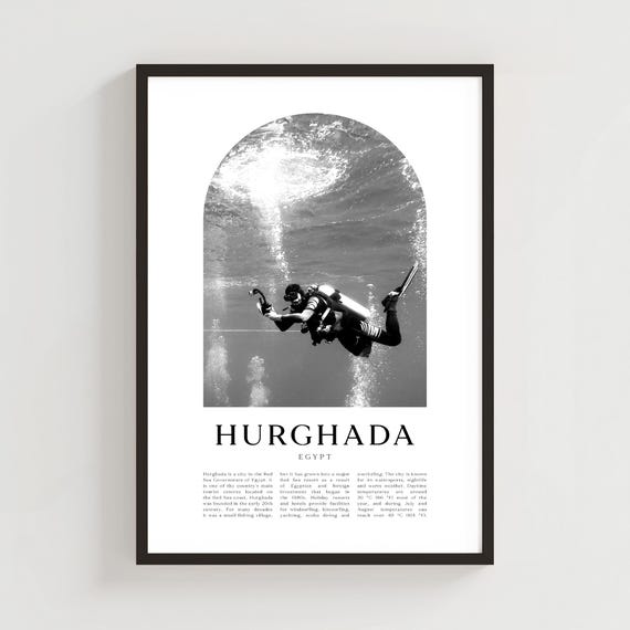 Hurghada Travel Poster Print Wall Art Egypt City Gift Decor Af141m