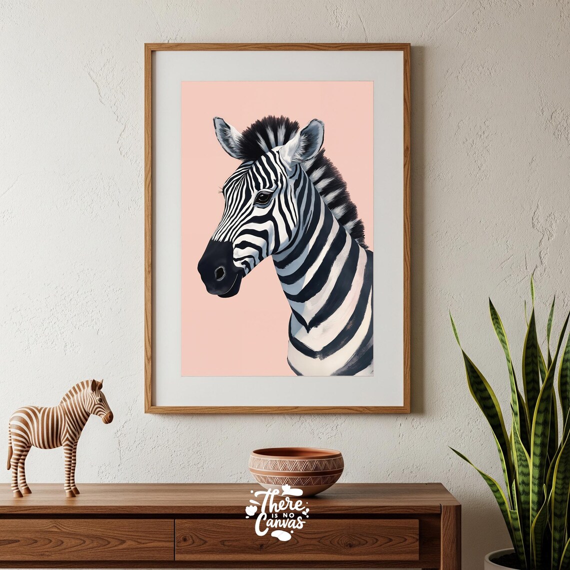 Pastel Pink Zebra Print Elegant Animal Wall Art