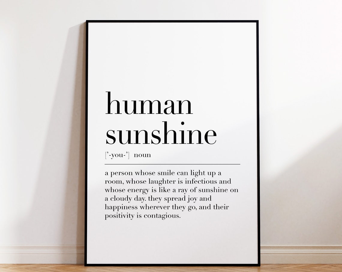 Human Sunshine Definition Positivity Joy Smile Dictionary Print - Image 4