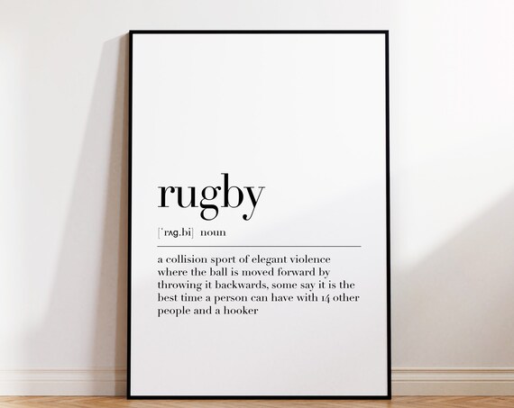 Rugby Definition Print Gifts For Rugby Rugby Gifts Rugby Quote Poster Rugby Poster Rugby Print Rugby Wall Art Art