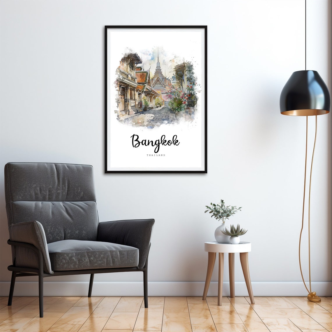 Bangkok Thailand Travel Poster Bangkok City Print Thailand Wall Art Travel Prints Art Watercolor Painting Asia Travel Gift - Image 4