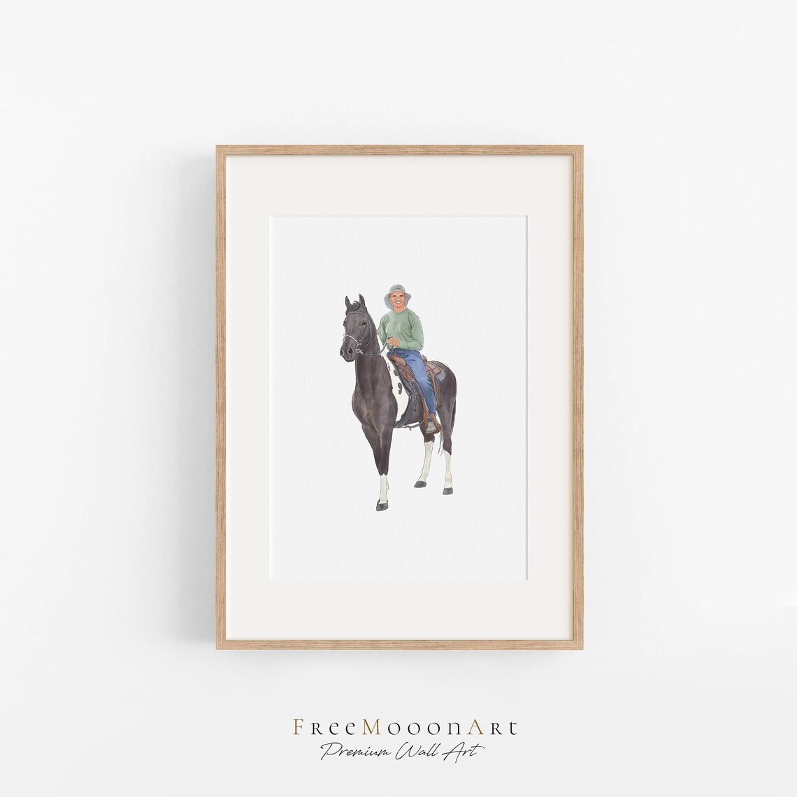 Formal Couple with Dog Watercolor Portrait Family Gift Poster - Image 2