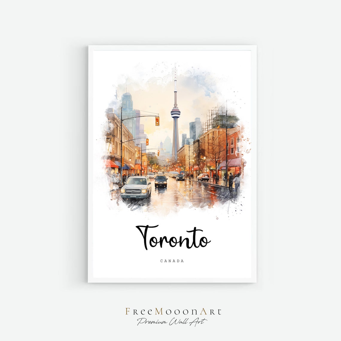 Toronto Ontario Canada Travel Poster Toronto City Print Canada Wall Art Travel Prints Art Watercolor Painting Travel Gift